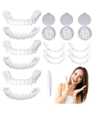 Hojalis 3 pairs of teeth for plug in cosmetic veneers teeth veneers dentures provisional dentures veneers for plug in prostheses fake teeth fake teeth for men women