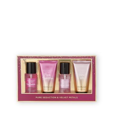 Victoria's Secret Pure Seduction & Velvet Petals 4 Piece Mini Mist & Lotion Gift Set