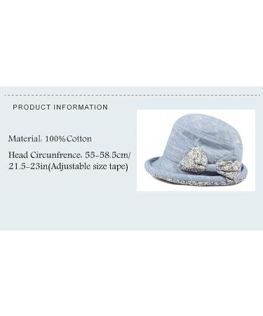 CACUSS Women's Foldable Floral Bucket Hat with Bowknot - Blue | Stylish Sun Protection - Buy Online on GoSupps.com