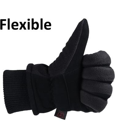 Winter Gloves -30F Coldproof Thermal Water Resistant Deerskin Suede Leather and Insulated Polar Fleece - Warm Men's & Women's Gifts for Driving, Cycling, Running, Hiking, Snow Ski - Black Medium (Men), Large (Women) - Buy Online on GoSupps.com
