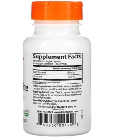 Dr Bests Benfotamine 150 150mg 120 Veggie Caps - Buy Online on GoSupps.com