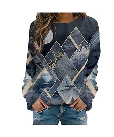 Womens Casual Sweatshirt Crewneck Pullover 2022 Trendy Sweatshirt Halloween Tee Tops Graphic Hoodie Oversized Hoodies Dark Gray Large