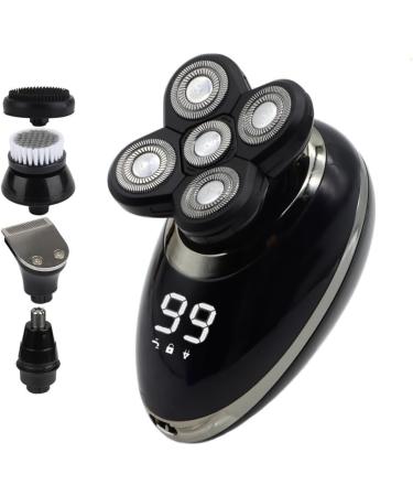 5-in-1 Men's Electric Shaver | Portable Beard Trimmer & Hair Clipper | USB Rechargeable & Waterproof_LCD Bald Razor - Buy Online on GoSupps.com