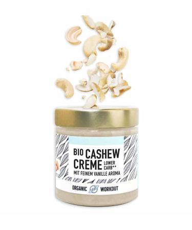 Bio-cashewm with vanilla aroma |Vegan |Lower-Carb |Without added sugar |With erythritus |White chocolate Organic Workout 190g Cashew-vanilla 190g