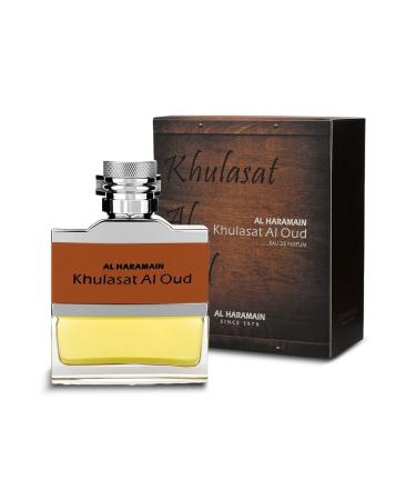 Al Haramain Khulasat Al Oud - Cologne for Men - Long Lasting Arabian Perfume for Men - Oud Eau de Parfum Fragrances - 3.3 oz