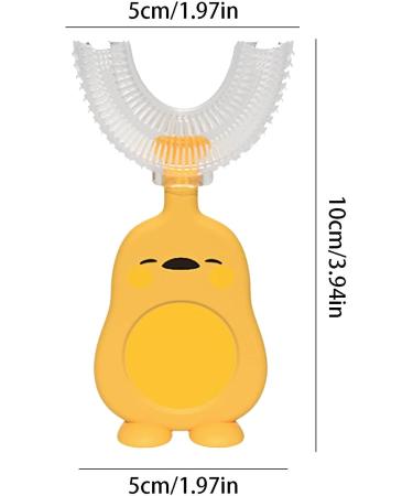 Dientes para Ni Os En Forma U Dise O Limpieza Bucal 360 Cabezal Silicona Suave Grado Alimenticio Dientes Limpieza Bucal Manual Yellow 2-6 Years Old - Buy Online on GoSupps.com