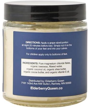 Elderberry Queen Sweet Serenity Magnesium Balm for Sleep 4 oz Kid Safe (Unscented) - Buy Online on GoSupps.com