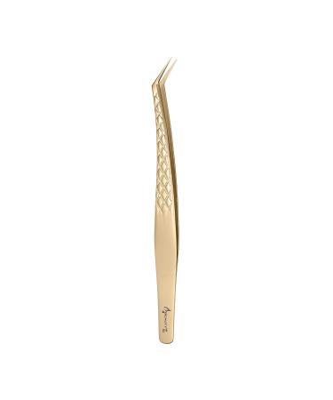Beauty7 Professional tweezers stainless steel eyelash extension tweezers eyelashes tweezers curved lace precision tweezers with etui gold frabe multi-way beauty7_tgd-19k