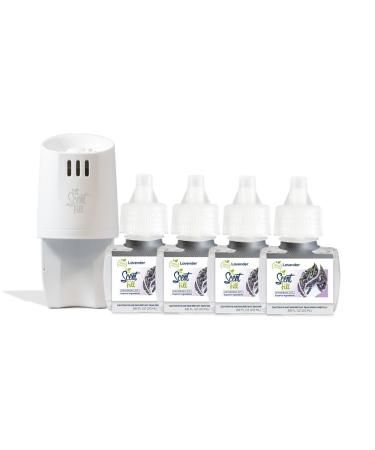 Scent Fill 100% Natural Lavender Plug in Refills Air Freshener Scented Oil Refills 4 Refills + Diffuser