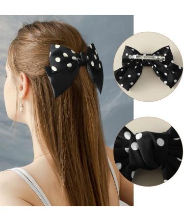 EUPSIIU 4 Pieces Women's Bow Hair Clips Hair Bow Barrette Clips for Women Lady Girls Large Bowknot Hairpin French Hair Clip Soft Silky Satin Hair Barrettes Hair Accessories for Girls (4 Colors) - Buy Online on GoSupps.com