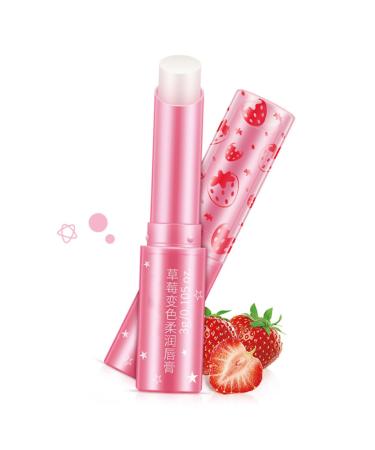 Beaupretty Natural Strawberry Essence Lip Balm for Women Moisturizing and Refreshing Lip Smoother Nourishes and Softens with Gentle Non Sticky Care