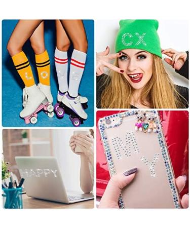 136-Piece Rhinestone Letters Iron Stick-On Sticker Set - Silver Bling Alphabet Gemstone Border Sticker for Clothing Decor - Self-Adhesive, Art Craft Supply - Buy Online on GoSupps.com