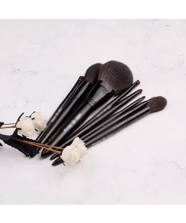 Pearlescent Black Series Cosmetic Brush Set - 10 Portable Makeup Tools for Beginners | International Shipping - Buy Online on GoSupps.com