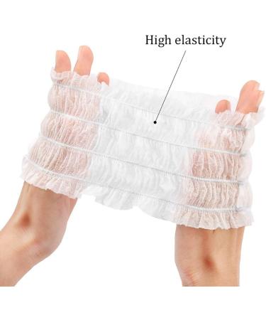 100 Pieces Non-woven Disposable Elastic Hair Wraps Disposable Hair Headbands for Home Use Hotel Spa and Hair Salon - Buy Online on GoSupps.com