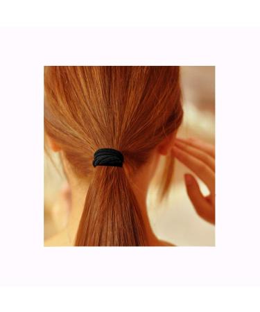 100 Pack Thick Seamless Cotton Hair Ties | No Crease Damage Ponytail Holders for Thick Hair (Black) - Buy Online on GoSupps.com