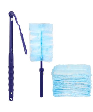 dinio 30 Pieces Duster Refills with 2 Long Handle Disposable Duster Refills Compatible for Easy Install