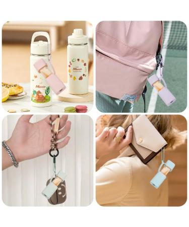 Buy 2 pcs Silicone Lip Balm Holder Keychain - Portable Lipstick Cases & Chapstick Sleeves (Pink & Blue) for Travel - Buy Online on GoSupps.com