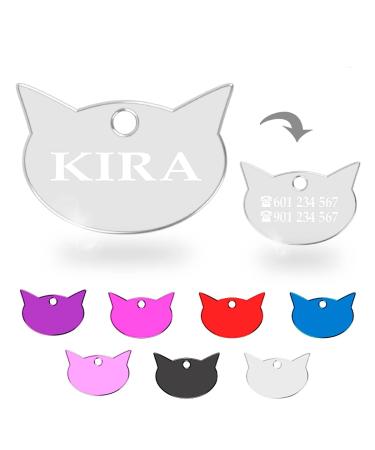 Ibera Gifts - Katzen brand katzkopf personalized with engraving for small to large cats - badge collar namesake medallion medallion dog brand engraved silver