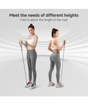 Adjustable Resistance Bands with Handles - 4-16 LB for Therapy & Workouts | Pastel Pink Exercise Bands for Men & Women - Buy Online on GoSupps.com