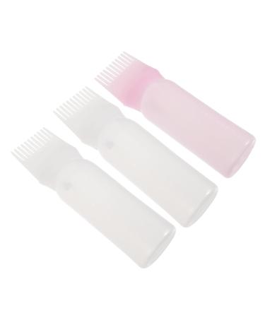 INOOMP Lot De 3 Bouteilles De Teinture Capillaire Blanc Et Rose 200 Ml Applicateur De Coloration Cheveux Accessoires De Barbier Pour Salon Et Usage Domestique