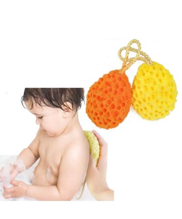 Large Charcoal Mesh Shower Puff & Loofah Ball - Essential Skin Care for Men & Women | Orange Bath Sponge in Bulk - Buy Online on GoSupps.com