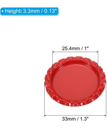 PATIKIL 1 Inch Flat Decorative Bottle Caps 50 Pack Craft Bottle Pendant Trays Double Sides Printed for DIY Pendants Craft Scrapbooks Red - Buy Online on GoSupps.com