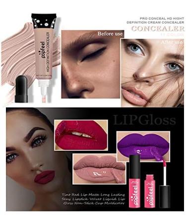 RoseFlower 20Pcs Professional Makeup Set - All-In-One Essential Starter Set with Cosmetic Bag, Eyeshadow Palette, Lip Gloss, and Foundation Brush | Makeup Gift Sets for Women - Buy Online on GoSupps.com