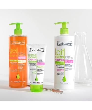  Evoluderm EVOLUDERM Extra-Rich Moisturizing Shower Gel 500 ml 96% Natural Origin Vegan Made in France Pack of 3 x 500 ml - Buy Online on GoSupps.com