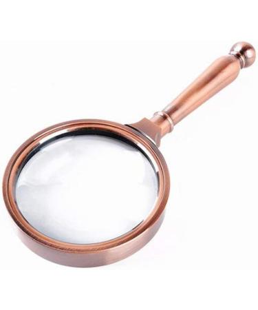 Reading Magnifier Optical Lens 8X Hd Rectangular Newspaper Old Man Portable Metal Handle White Glass Hand-held Magnifier Bronze 80 * 185mm Good Times - Buy Online on GoSupps.com