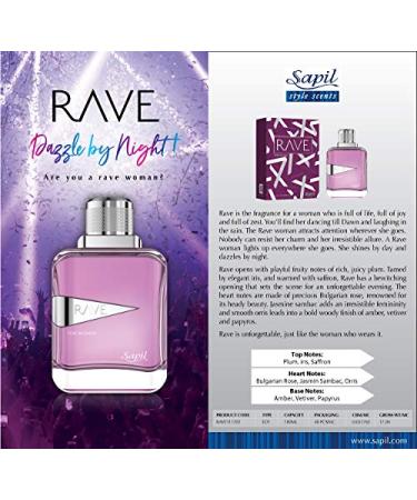 Sapil Rave Perfume for Women - Long-Lasting Dubai Perfume for Women - Sweet Fruity Floral EDP Spray - 3.4 Oz (100 ml) - Ideal Arabic Cologne for Women and Daily Wear. Sweet Fruity Floral scent 1 Fl Oz (Pack of 1) - Buy Online on GoSupps.com