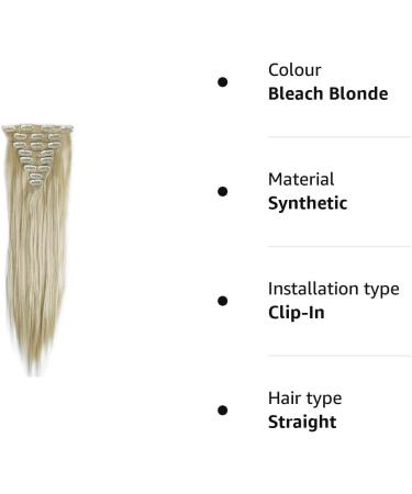 S-noilite 23 Inch Bleach Blonde Clip In Hair Extensions - 8pcs Full Head Set | Sexy Lady Fashion Choice in 60 Colours - Buy Online on GoSupps.com