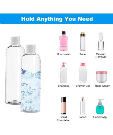 Buzifu 6-Piece Travel Bottle Set - 100ml Plastic Bottles for Air Travel | Transparent Cosmetic Containers with Funnels for Shampoo Lotion & Shower Gel - Buy Online on GoSupps.com