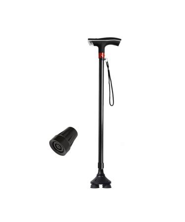 WalkingStickAdjustableCanesForTheElderlyWithLightCrutchesAlarmFlashingLightsSticks10FilesTelescopicRubberHandles2ColorsSingleFoot/RotatingSmallFour-legInterchangeableforAr Needed A One loaded