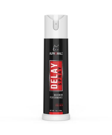 AlphaMale Premium Delay Spray - Climax Control and Desensitizing Spray for Men - with Lidocaine - Advanced Numbing Spray to Increase Duration in Bed - 30mL