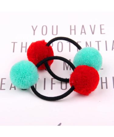 Lurrose 10-Piece Pom Pom Hair Tie Set | Fluffy Elastic Hair Bands for Women & Girls | Stylish Fur Ball Ponytail Holders | International Shipping Available - Buy Online on GoSupps.com