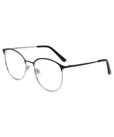 Firmoo Blue Light Blocking Glasses for Screen and Computer Non-Prescription Reduce Eye Fatigue and Headaches 1.5x Silver-gold