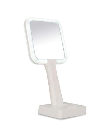 Hand led Mirrors LED Vanity Mirror  Makeup Mirror  3Color Lighting Modes 44 LED Double-Sided 1X/5X  Handheld and Fixed Design High-Definition Makeup Lighting Mirror  Gift for Girls (White)