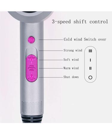 Professional 1500W Hair Dryer Ionic Powerful Hairdryer Lightweight Hair Dryers 3 Wind speeds with Diffuser & Concentrator for Travel Salon Home Use Gray Small Gift - Buy Online on GoSupps.com