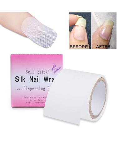 1 Roll Nail Repair Kit DIY Strong Protect Reinforce Extension Sticker Self Adhesive Silk Nail Wrap for Uv Gel Acrylic Nails Silk Wrap Nail Art Tool Nail Tapes for Salon or Home Use