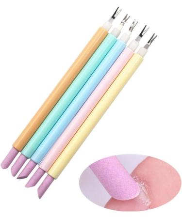 Lurrose 2pcs Stone Sanding Nail File Cuticle Trimmer Remover Pusher Dead Skin Callus Removal Fork Practical Nail Art Buffing Tools - Buy Online on GoSupps.com