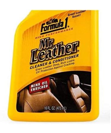 Formula 1 Mr. Leather Cleaner & Conditioner Spray - 16 oz | Enriched Car Interior & Shoe Conditioner | Upholstery Cleaner for Cars & More - Buy Online on GoSupps.com