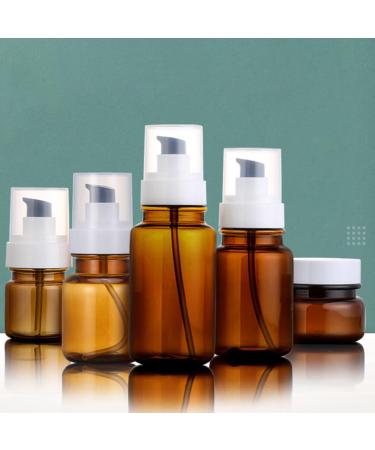 Minkissy 5-Piece Refillable Amber Pump Bottle Set | Perfect for Cream Essential Oils & Soap | Small Travel Containers for Lottery & More - Buy Online on GoSupps.com