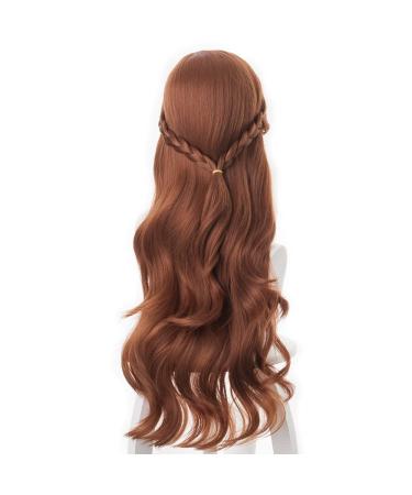 Princess Anna Cosplay Wig - Olaf's Adventure Brown Braid 70cm Synthetic Hair + Wig Cap - Buy Online on GoSupps.com