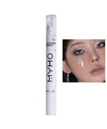 Eye Brightener Stick Waterproof Eye Highlighter Brightener Stick Cosmetics Eye Brightener Shade Eyeshadow Sticks for Eyes Eye Highlighter Brightener Stick Lying Silkworm for Women 02#pearl White