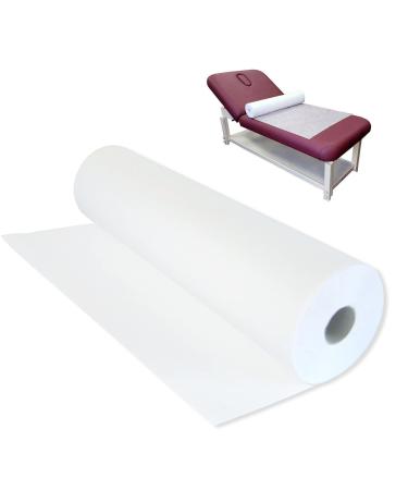 Disposable Non-Woven Bed Sheet 31" X 70", 50 Pcs of 1 Roll Spa Bed Waterproof Bed Cover, Massage Table Paper Roll for Massage, Spa, Tattoo and Exam Tables White
