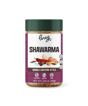 Pereg Shawarma Spice Seasoning (4.25 Oz) - Spice Rub for Meat, Beef, Gyro & Poultry – Grill Flavor – Middle Eastern Spice Mix - Mediterranean - Non-GMO & Vegan
