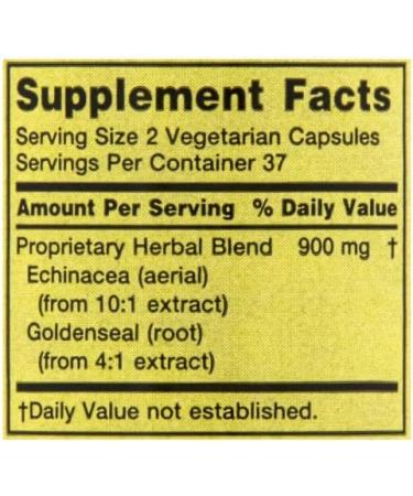 Spring Valley Echinacea Goldenseal Blend Dietary Supplement 900 mg 75 Vegetarian Capsules + Dri Store Sticker. - Buy Online on GoSupps.com