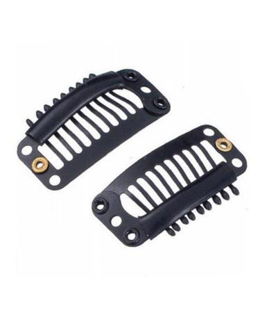 Ayrsjcl 20Pcs Metal Snap Comb Wig Clips Black Metal Snap Clips Hairpiece Clip For Hair Extensions DIY