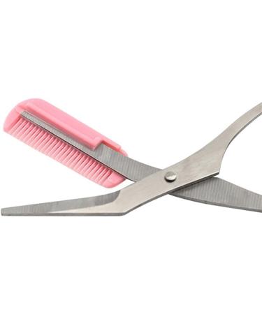 XCVFBVG Scissors Eyebrow Trimmer Scissors Comb Stainless Steel Brow Hair Scissors Clips Shaping Razor Grooming Trimmer Makeup Accessories(Color:Pink) - Buy Online on GoSupps.com