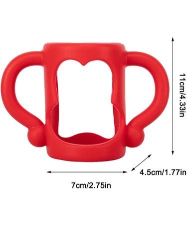 Universal Silicone Baby Bottle Handle - Easy Grip Red Sleeves for Baby Bottles - Buy Online on GoSupps.com